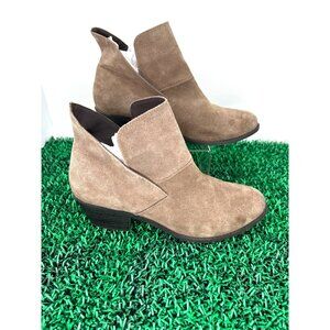 Me Too Suede Ankle Booties Side‎ Zip Block Heel Women's 8.5